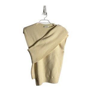 Club Monaco Women’s Cream Ribbed Layered Sweater Top